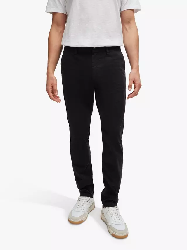 

Брюки чинос HUGO BOSS BOSS Cotton Tapered, черный