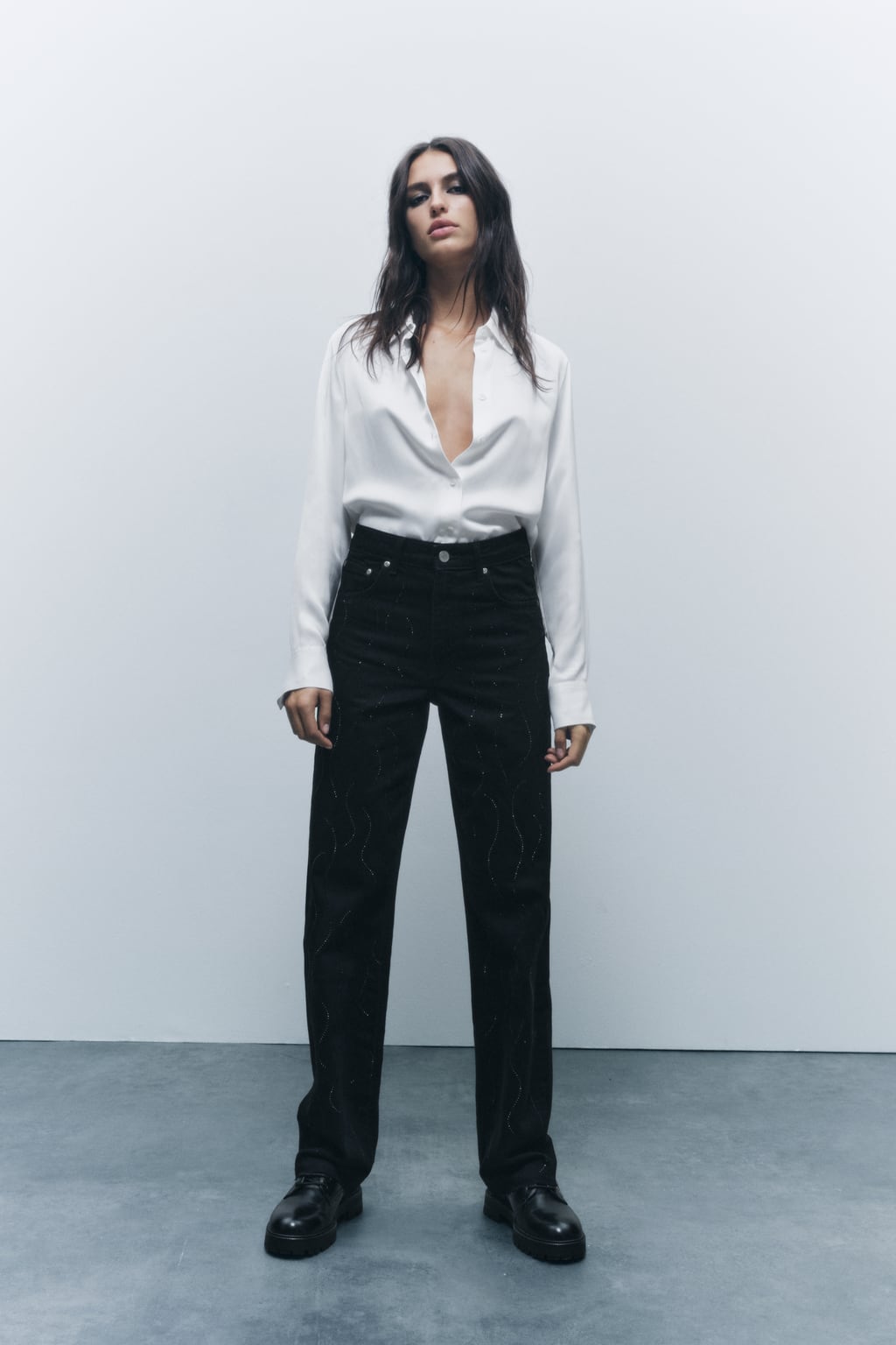 

Базовый вязаный шарф ZARA, черный