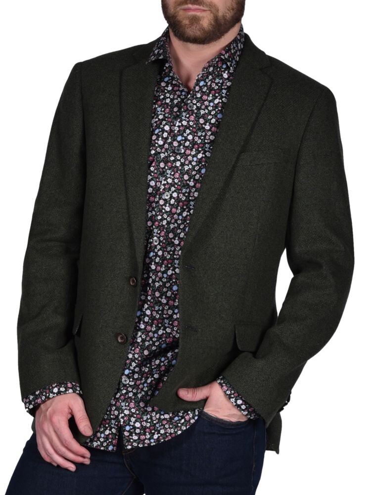 

Текстурированный пиджак из смесовой шерсти Original Penguin, цвет Olive