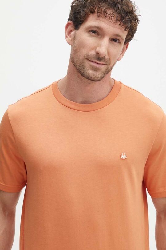 

Хлопковая футболка United Colors of Benetton, оранжевый