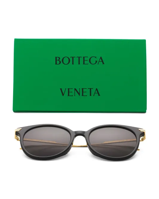 

Круглые солнцезащитные очки 54 мм Bottega Veneta, черный