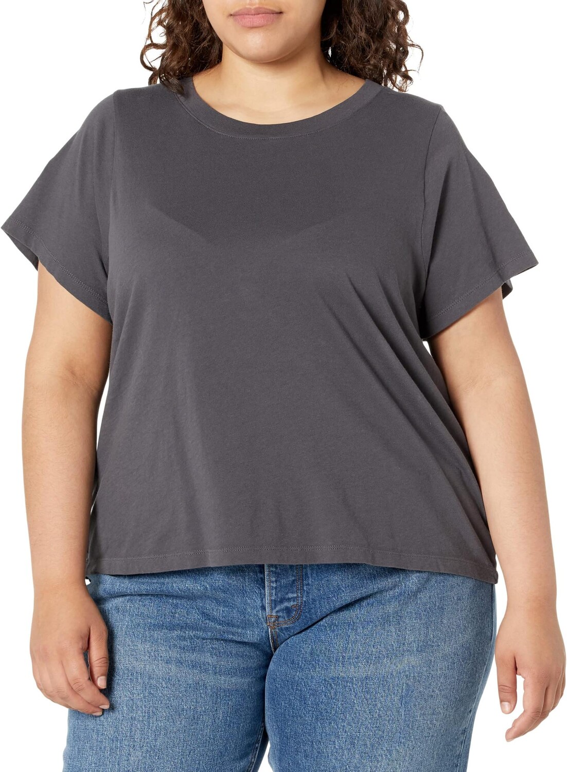 

Укороченная хлопковая футболка Plus Softfade Madewell, цвет Coal