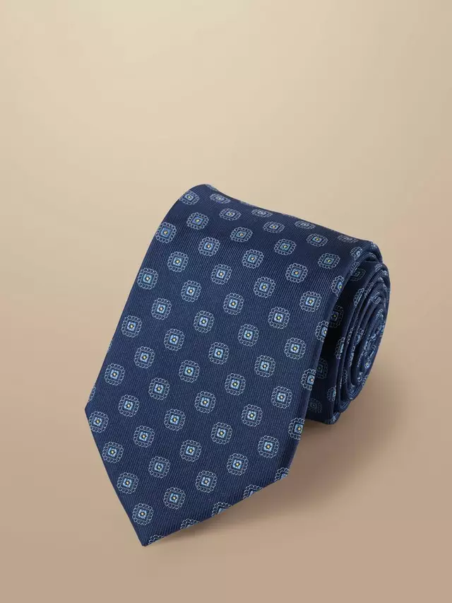 

Галстук Charles Tyrwhitt Stain-Resistant Silk, цвет french blue