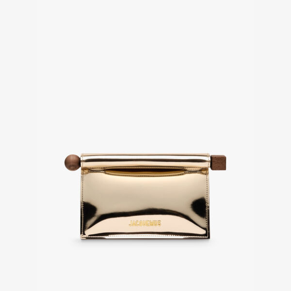 

Клатч La petite Pochette Rond из искусственной кожи металлик Jacquemus, золотой