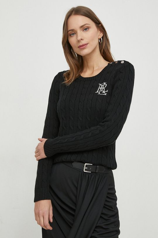 Хлопковый свитер Lauren Ralph Lauren, черный
