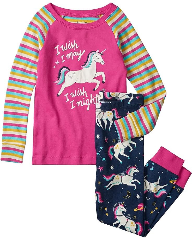 

Пижамный комплект Hatley Space Unicorns Organic Cotton Raglan Pajama Set, красный