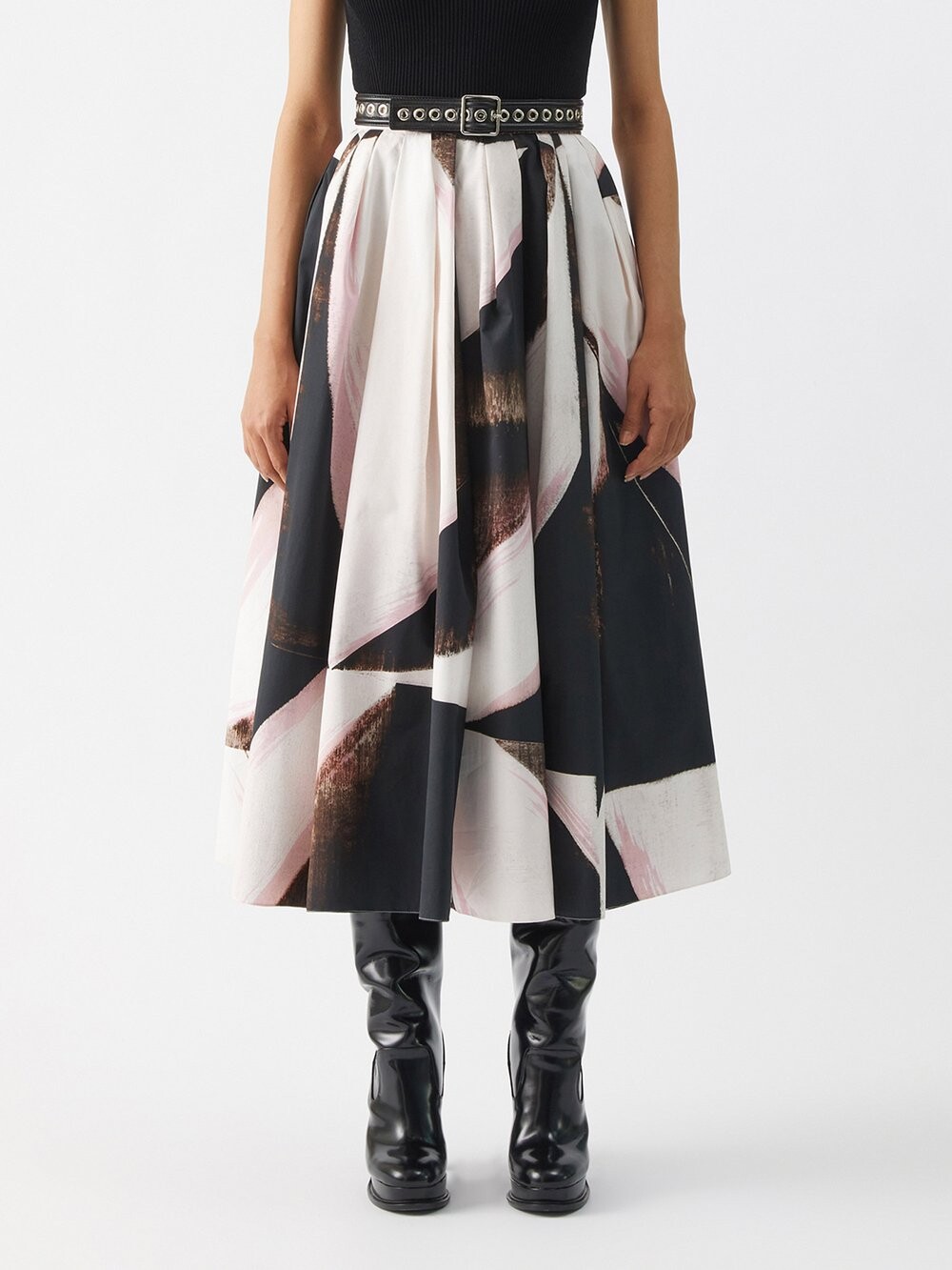

Юбка миди с принтом brushstroke Alexander McQueen, черный