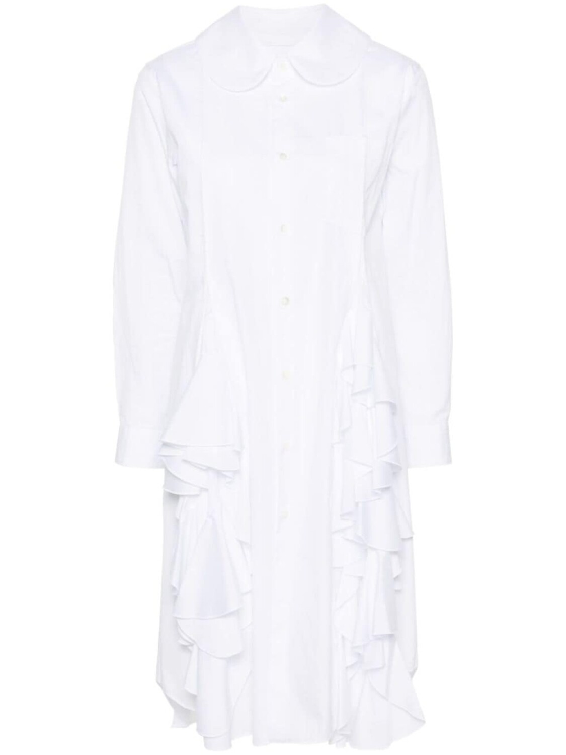 

Comme Des Garçons Comme Des Garçons ruffled bib-collar midi dress, белый