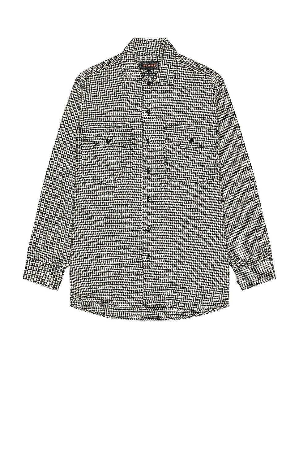 

Рубашка Beams Plus Work Classic Fit Houndstooth, черный