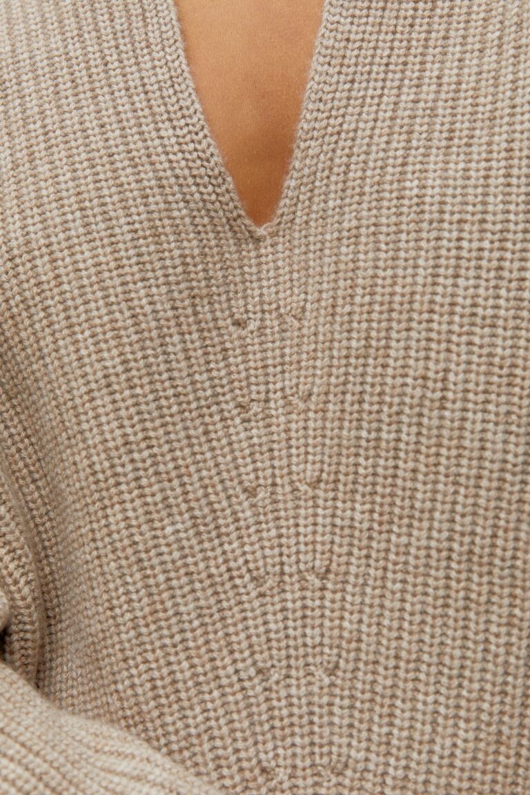 

Свитер из кашемира и шерсти H&M, бежевый