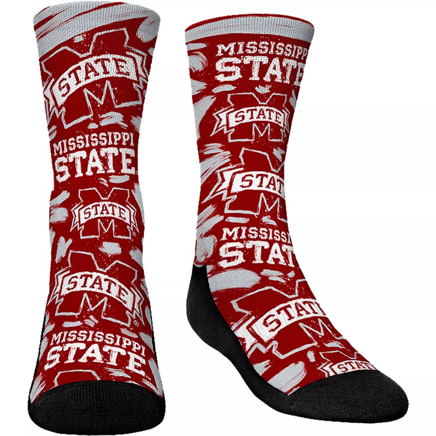 

Молодежные носки Rock Em Носки Mississippi State Bulldogs с логотипом и краской Crew Unbranded