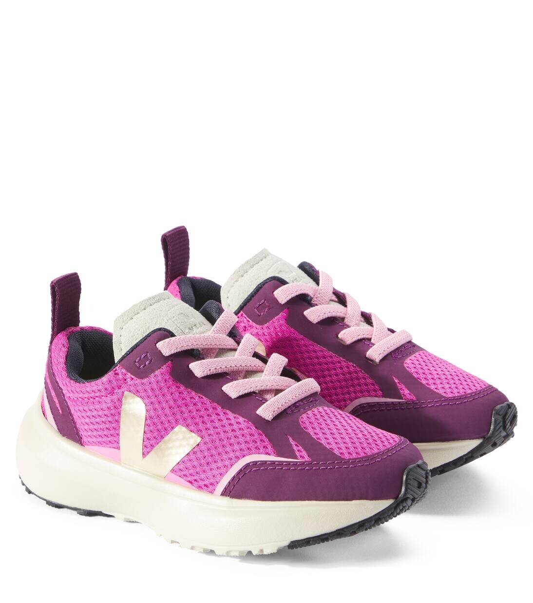 

Канареечные кроссовки Veja Kids, цвет lotus_platine