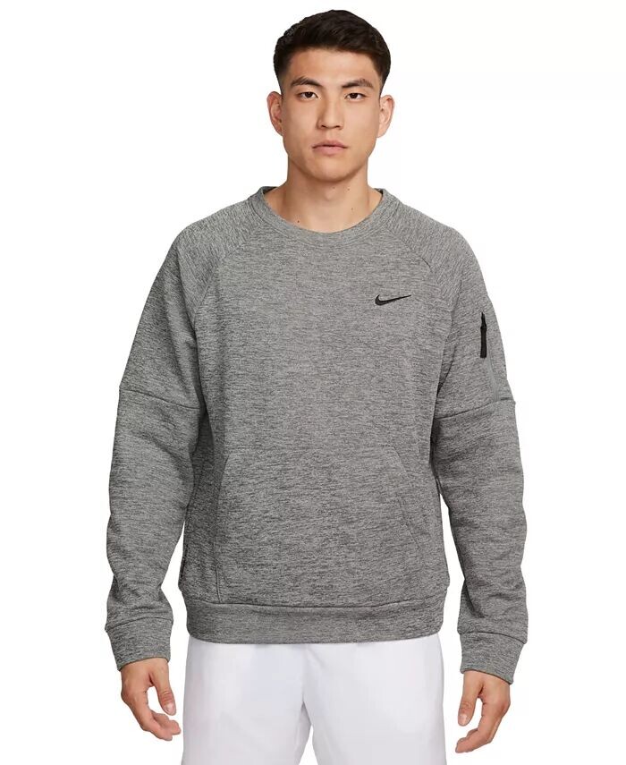 

Мужская рубашка для фитнеса Therma-FIT с круглым вырезом и длинными рукавами Nike, серый