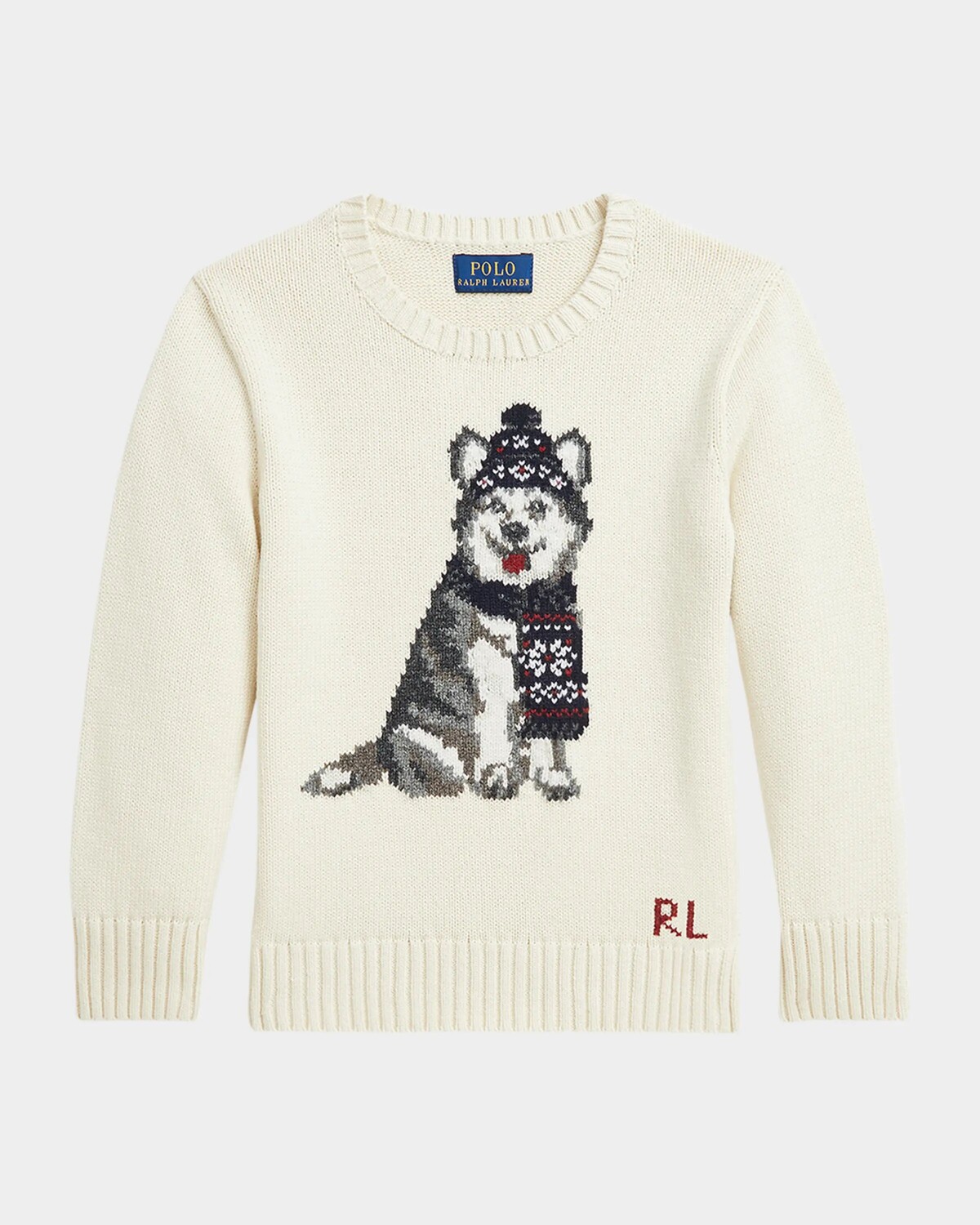 

Свитер интарсии цвета хаски для мальчика, размер 2–7 Ralph Lauren Childrenswear, цвет Andover Cream