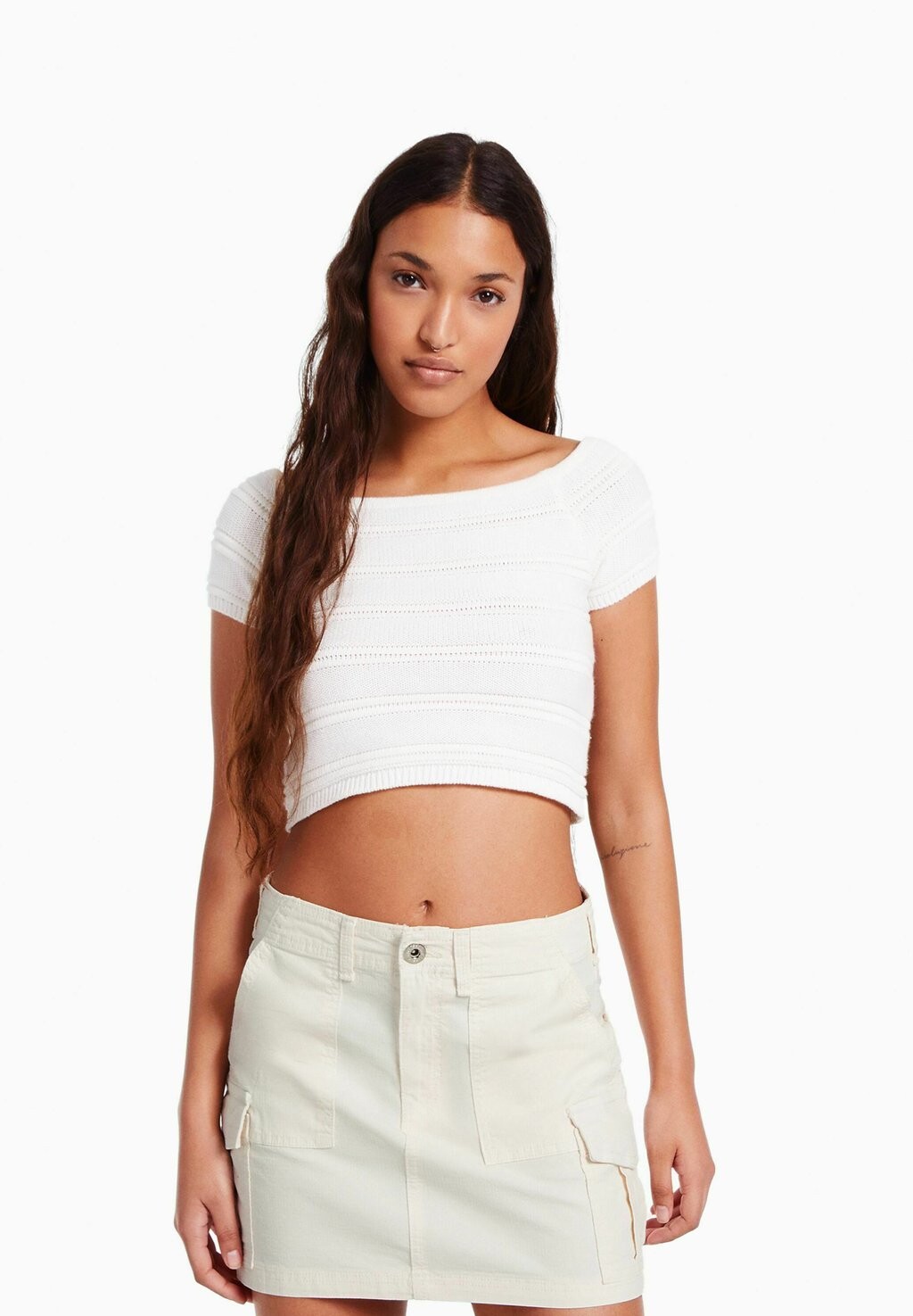 

Мини-юбка Bershka, белый