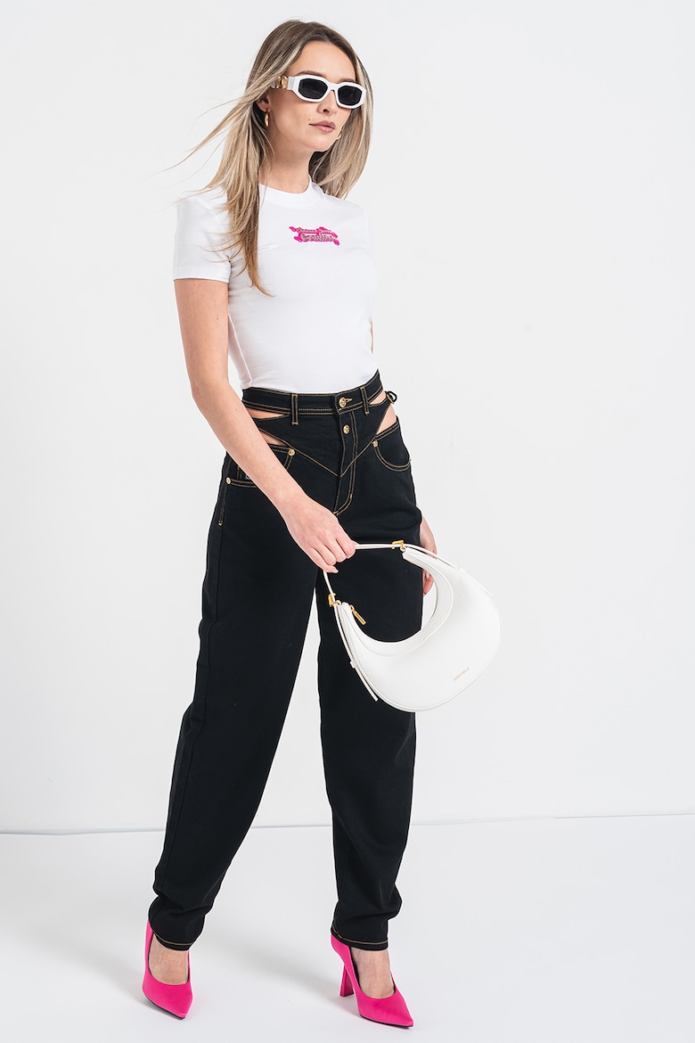 Короткая футболка с логотипом Versace Jeans Couture, белый