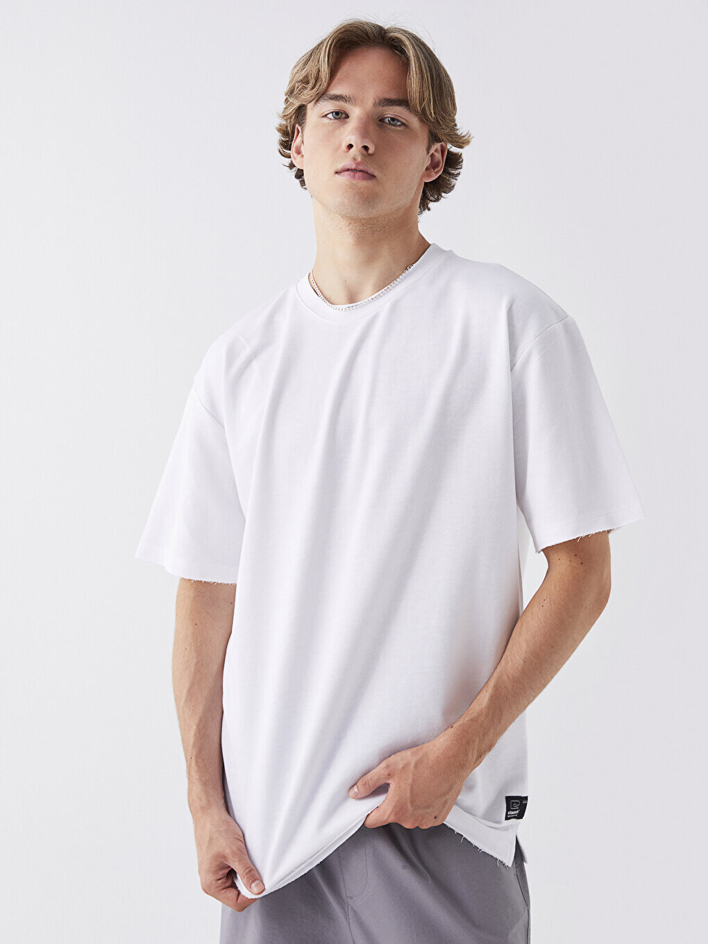 

Мужская футболка с круглым вырезом и коротким рукавом LCW Casual, буксе белый