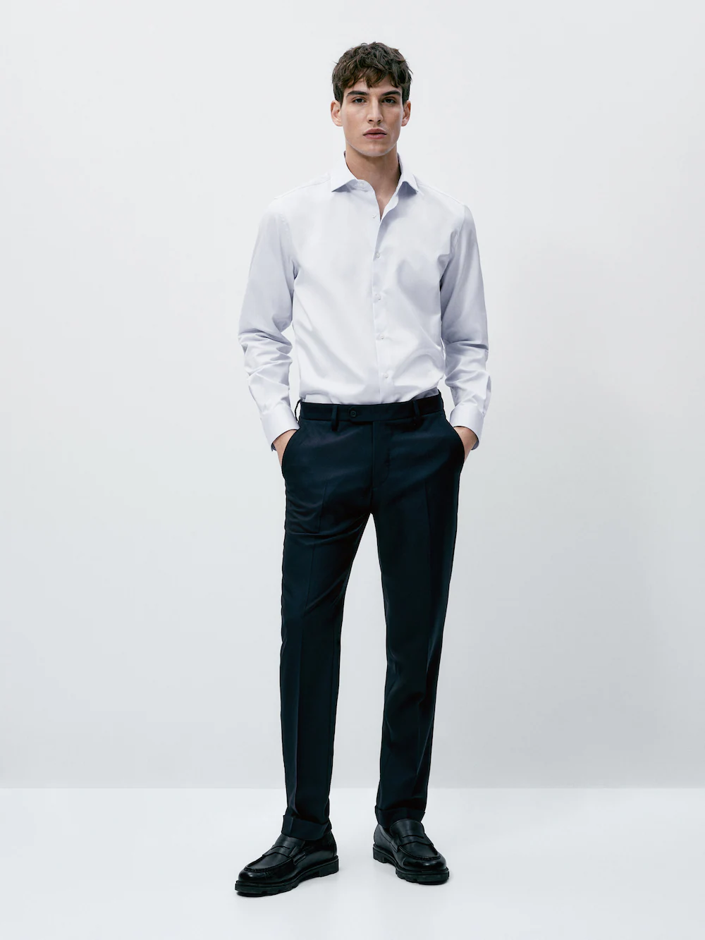 

Рубашка обычного кроя easy iron Massimo Dutti, синий
