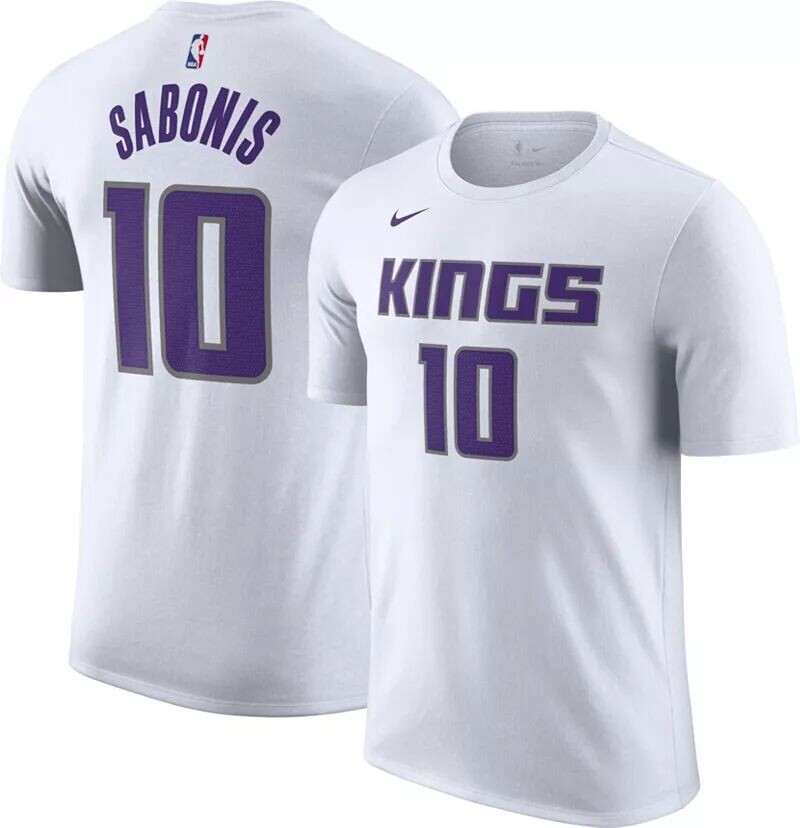 

Мужская белая футболка Nike Sacramento Kings Domantas Sabonis #10
