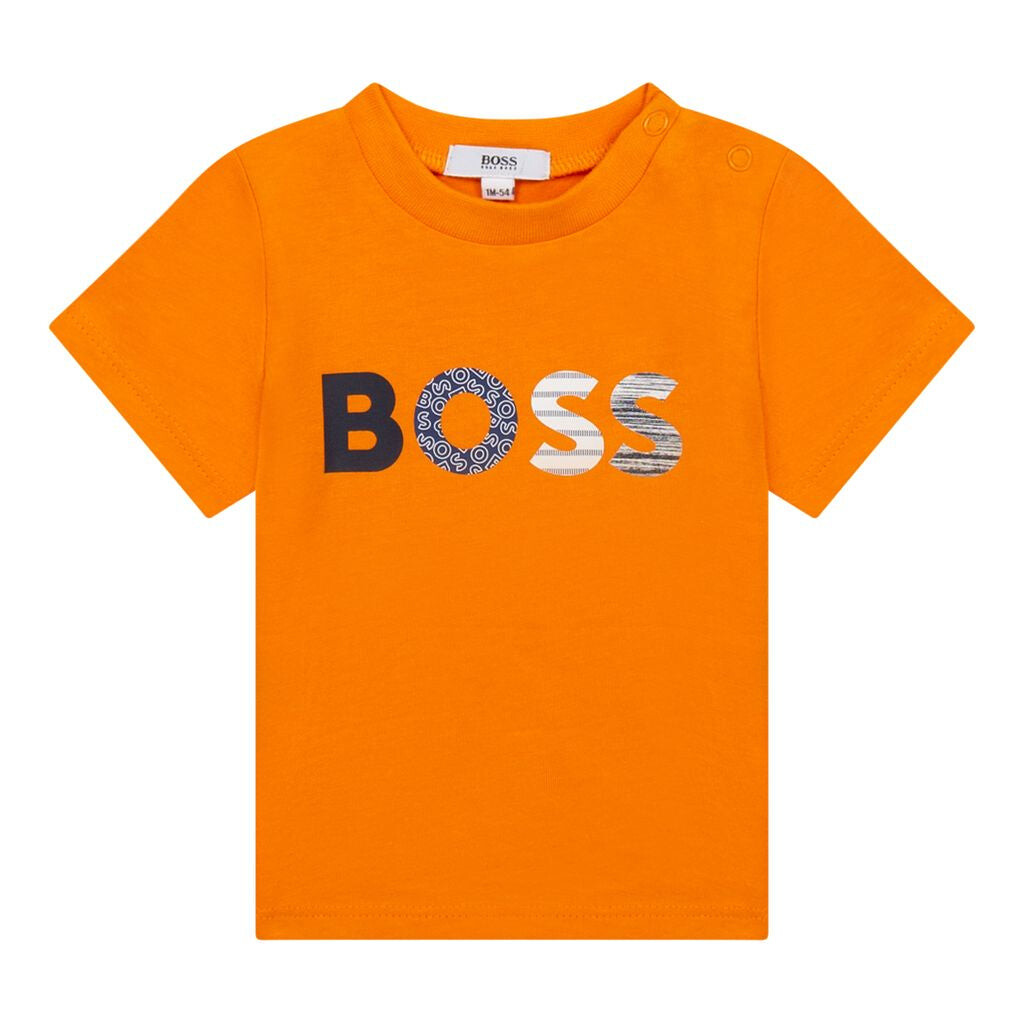 

Оранжевая футболка с логотипом BOSS, оранжевый