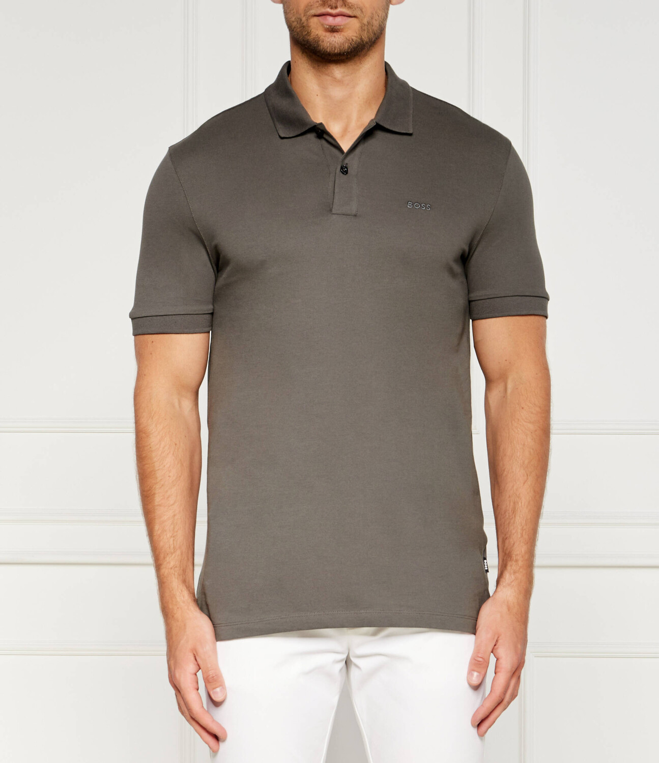 

Поло BOSS BLACK Pallas Regular Fit, серый