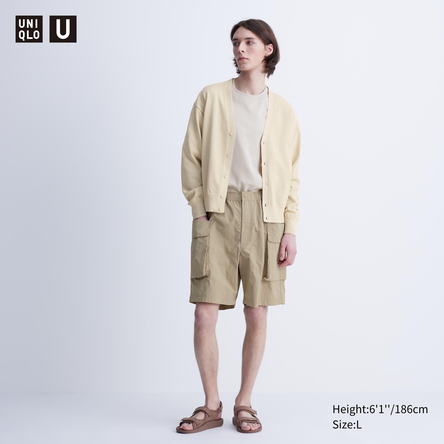 

Шорты парашют-карго UNIQLO, бежевый