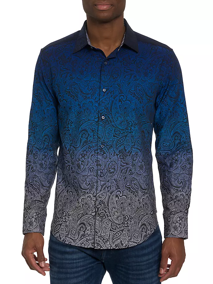 

Рубашка на пуговицах Dusk с узором пейсли Robert Graham, синий