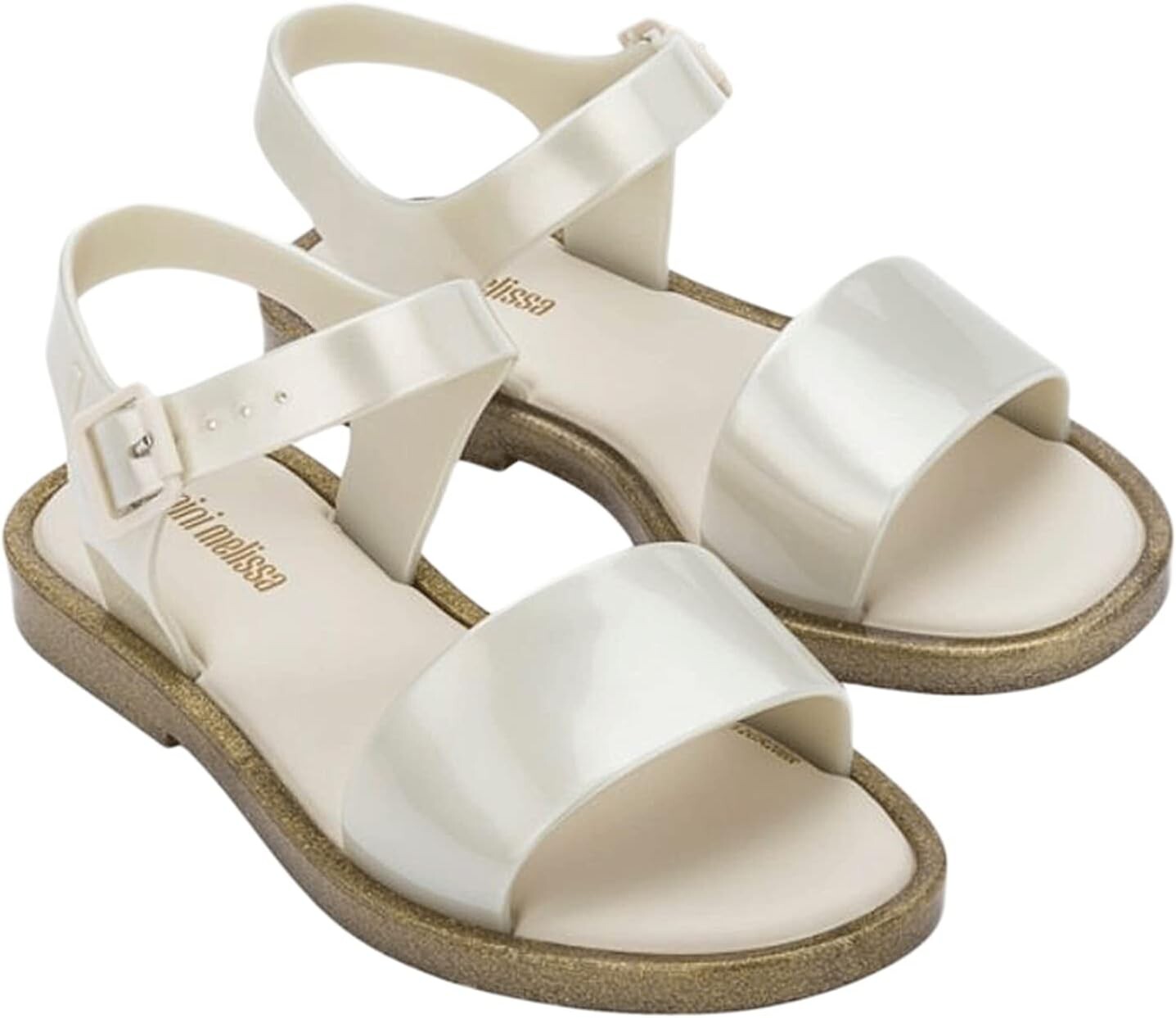 

Сандалии на плоской подошве Mar Sandal Mini Melissa, цвет White/Glitter