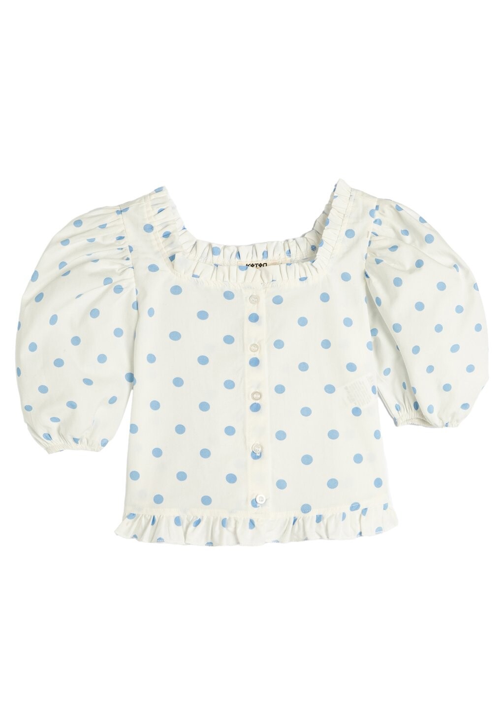 

Блузка CROP PUFF SLEEVE SEQUARE NECK RUFFLE DETAIL Koton, цвет white