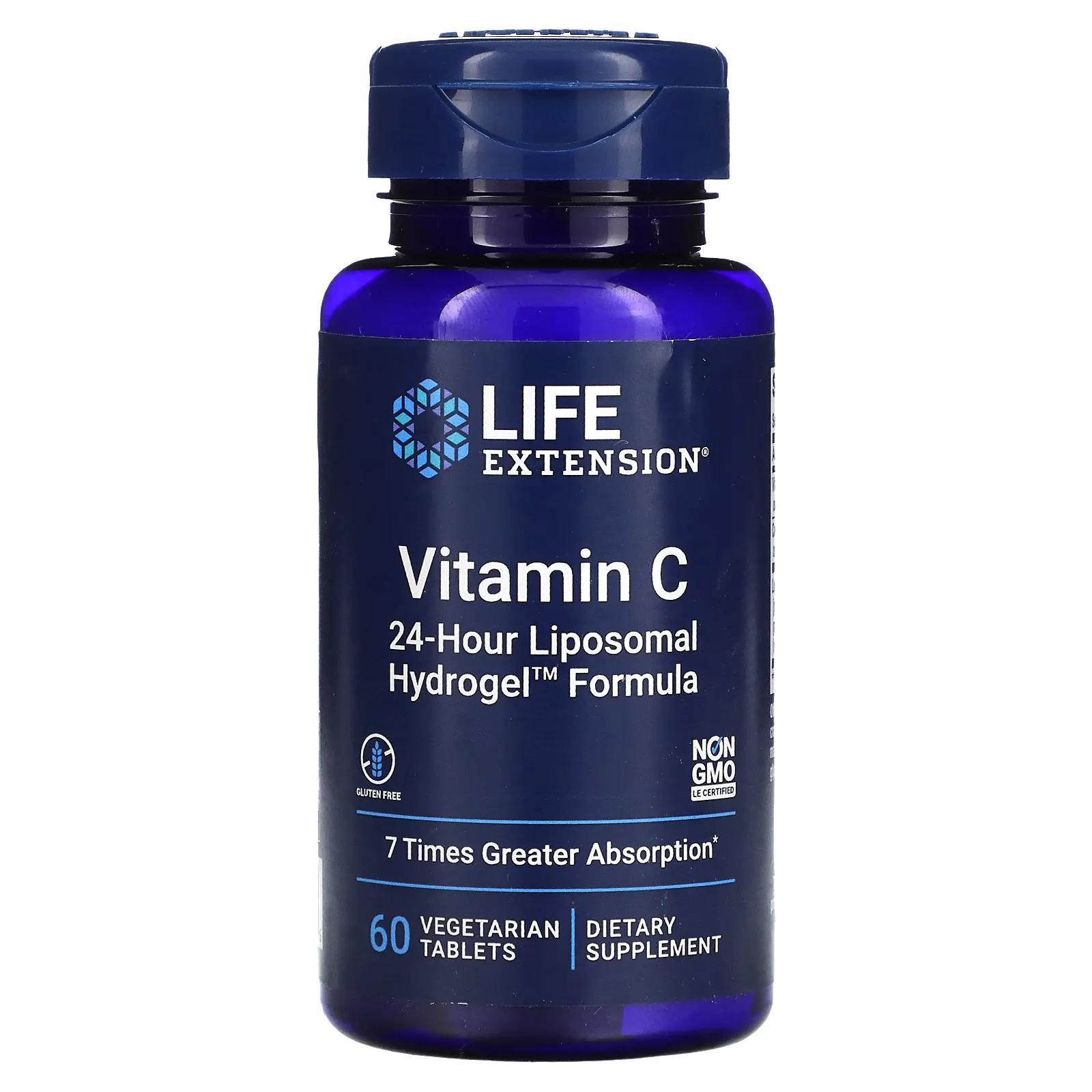 Life Extension Витамин C 60 вегетарианских таблеток life extension прегненоло elite cognitex 60 вегетарианских таблеток