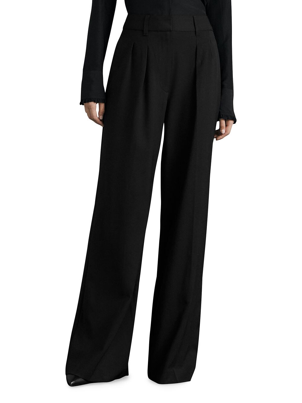 

Широкие брюки из твила Shelly rag & bone, Черный