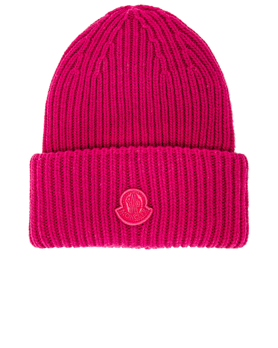 

Шапка Beanie Moncler, фуксия
