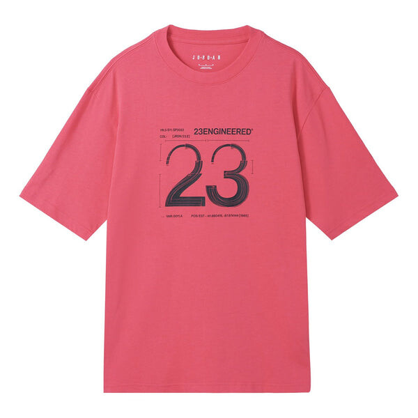 

Футболка Men's Air Jordan SS22 23 ENGINEERED Printing Short Sleeve Light Red T-Shirt, красный