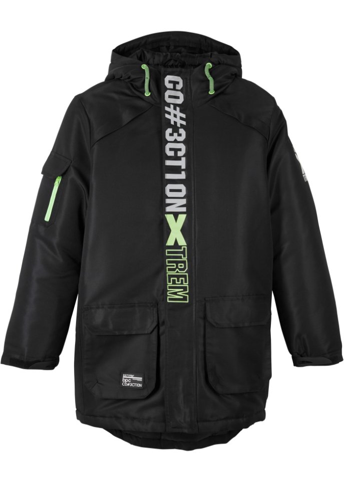 цена Зимняя куртка для мальчика с капюшоном Bpc Bonprix Collection, черный