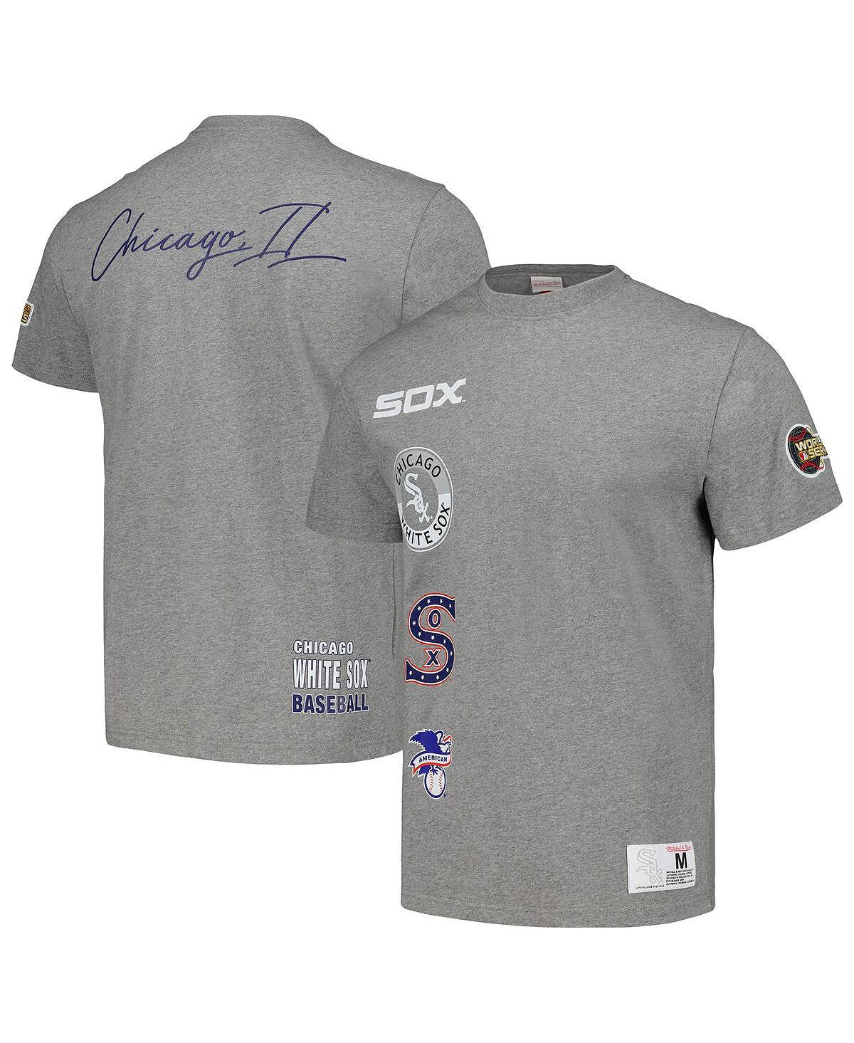 Мужская футболка Heather Grey Chicago White Sox Cooperstown Collection City Collection Mitchell & Ness цена и фото