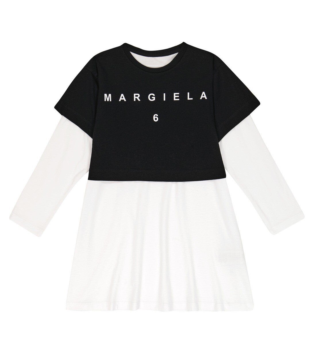 

Платье из хлопка с принтом MM6 Maison Margiela, черный