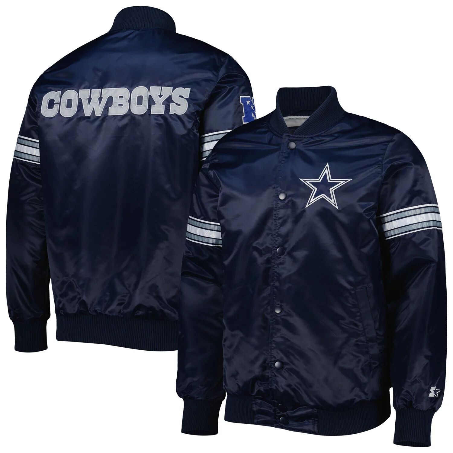 

Мужская темно-синяя куртка с кнопками Dallas Cowboys The Pick and Roll Starter