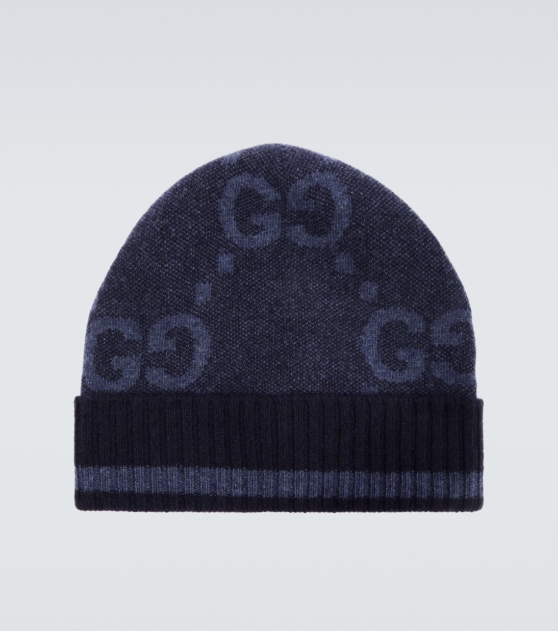 

Кашемировая шапка с жаккардовым узором gg Gucci, синий