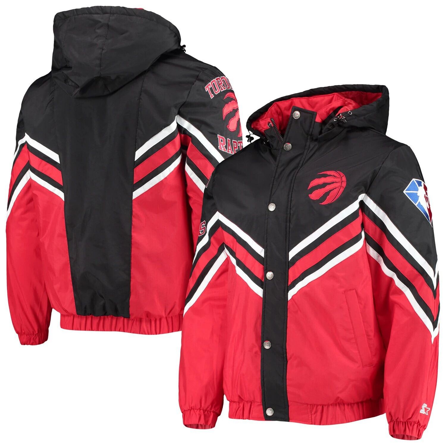 

Мужская черно-красная куртка Toronto Raptors The Maximum Hoodie с молнией во всю длину Starter