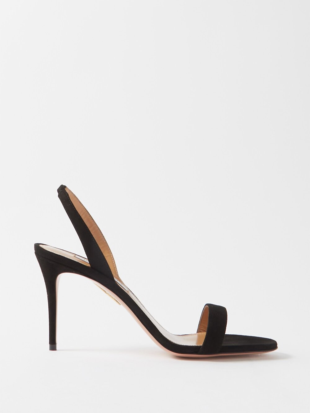 

Замшевые босоножки so nude 85 с пяткой на пятке Aquazzura, черный