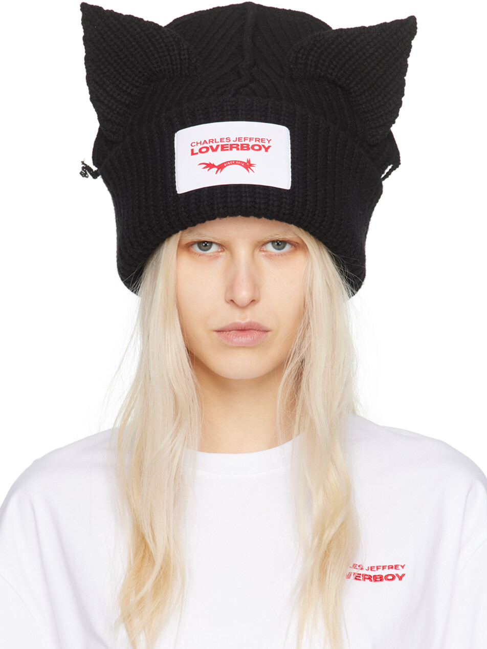 

Черная большая шапка с массивными ушками Charles Jeffrey Loverboy