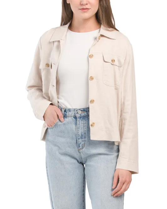 

Практичная куртка из льняной смеси Lucky Brand, цвет Flax