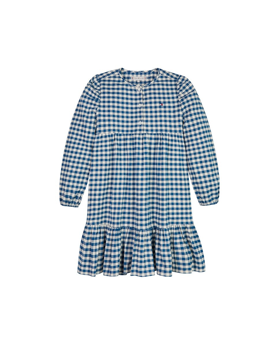 

Платье для девочки с круглым вырезом и длинными рукавами Tommy Hilfiger, синий