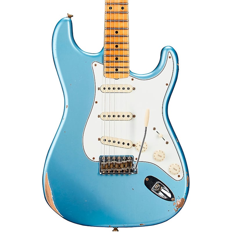 fender custom shop limited edition fat 50s stratocaster relic wide fade chocolate 2 color sunburst Электрогитара Fender Custom Shop Limited-Edition Tomatillo Stratocaster Special Relic Electric Guitar Super Faded Aged Lake Placid Blue