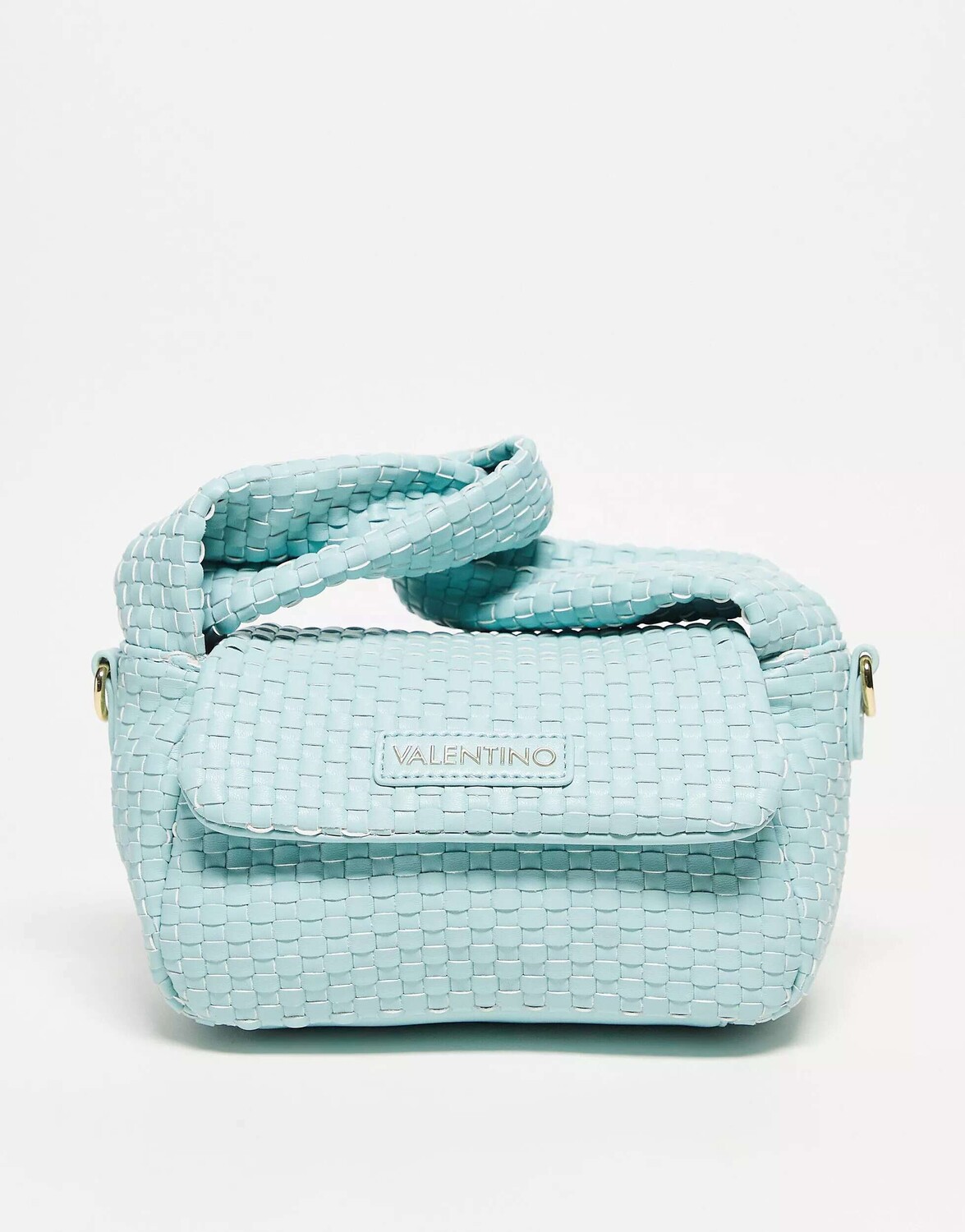 

Valentino Bags Миниатюрная тканая сумка Lemonade мятного цвета
