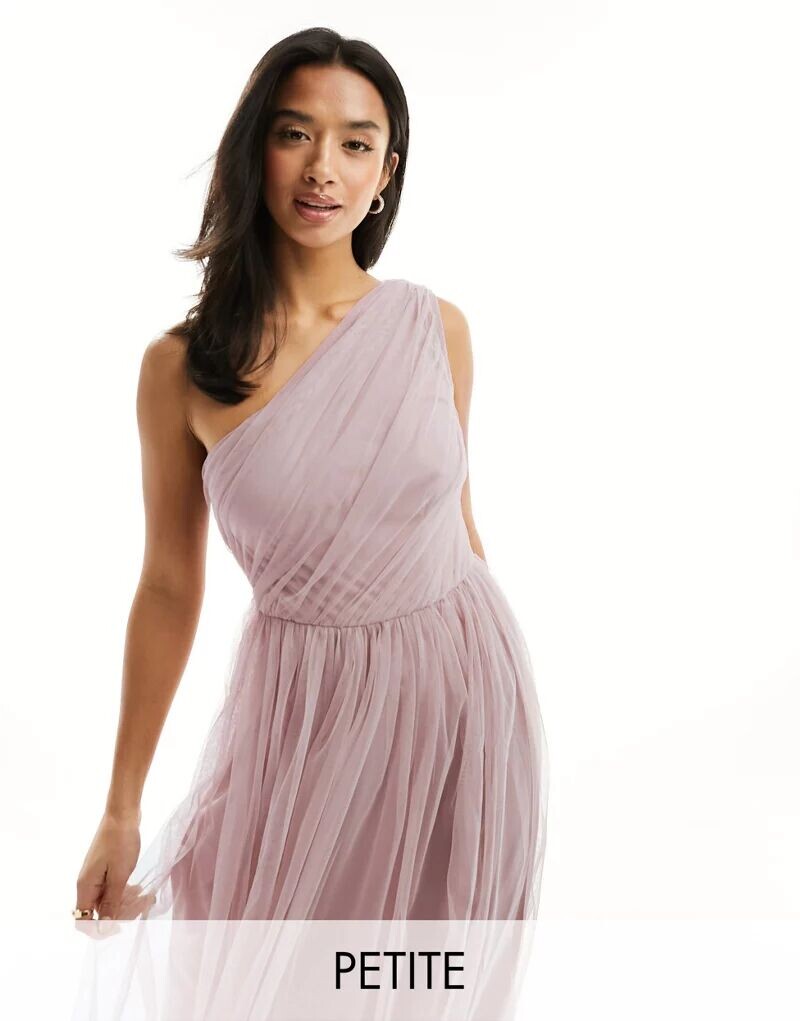 

Розовое платье макси на одно плечо из тюля Anaya Bridesmaid