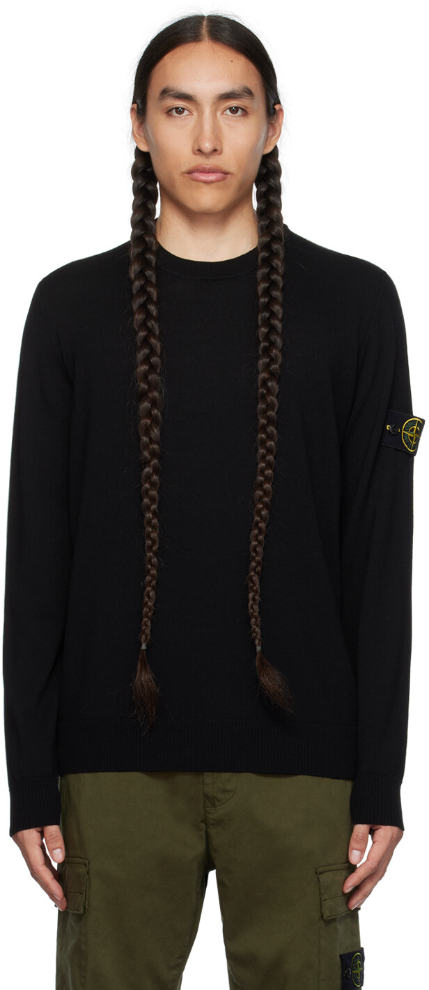 

Черный свитер с круглым вырезом Stone Island