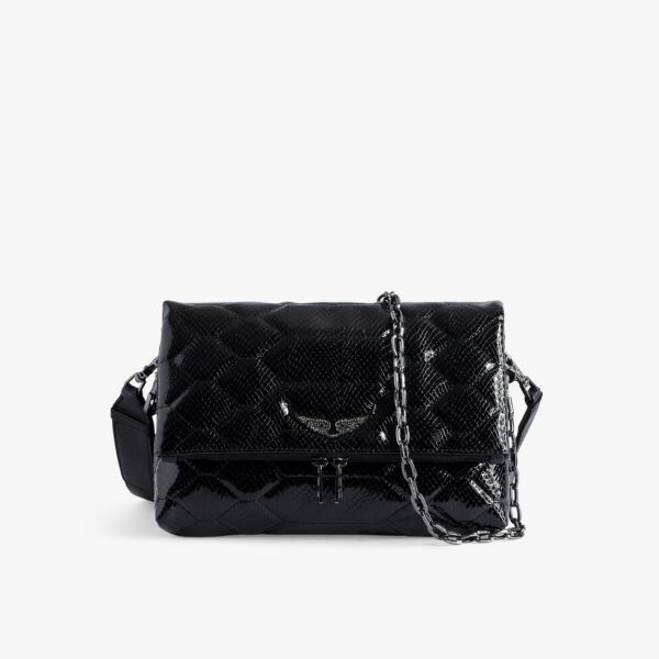 

Кожаная сумка на плечо Rocky с украшением в виде крыльев Zadig&Voltaire, цвет noir