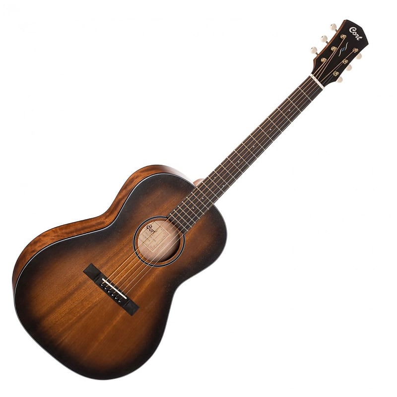 Акустическая гитара Cort Core-PE Mahogany Parlor Acoustic-Electric, All Solid Mahogany w/ Case