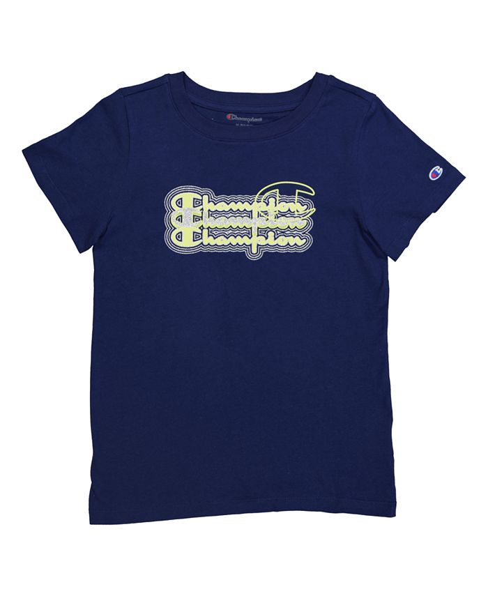 Классическая футболка с короткими рукавами для больших девочек Champion, синий